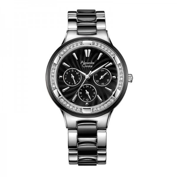 Alexandre Christie AC 2299 Silver Black Ceramic BFBSSBA